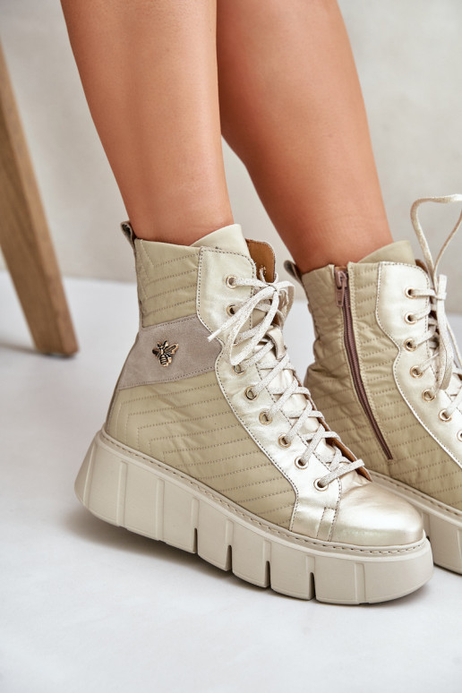 Aulinukai su platforma  06751-25 aukso spalvos