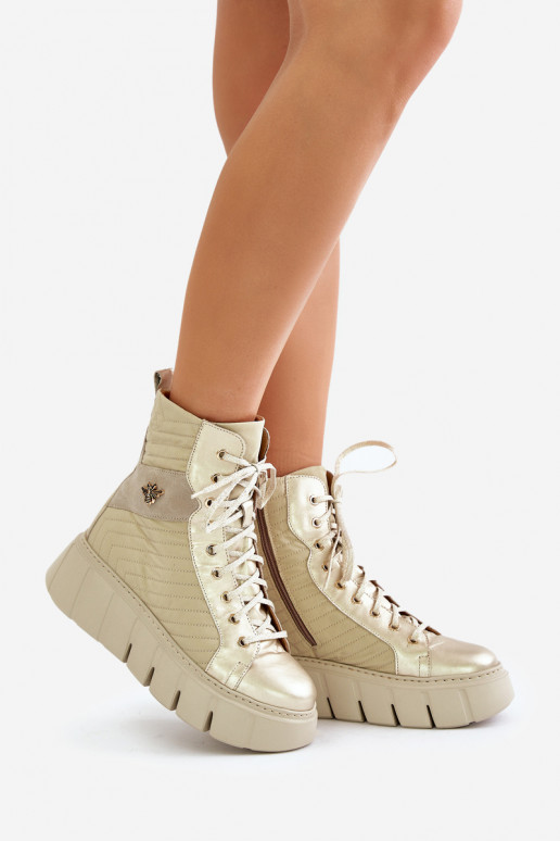 Aulinukai su platforma  06751-25 aukso spalvos