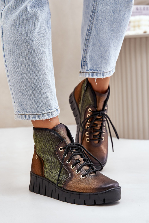 Aulinukair platforma I Koturnie  06702-09 žalios-aukso spalvos