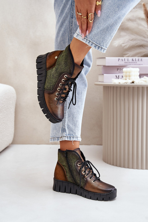 Aulinukair platforma I Koturnie  06702-09 žalios-aukso spalvos