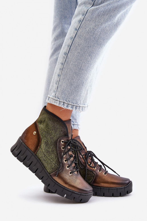 Aulinukair platforma I Koturnie  06702-09 žalios-aukso spalvos