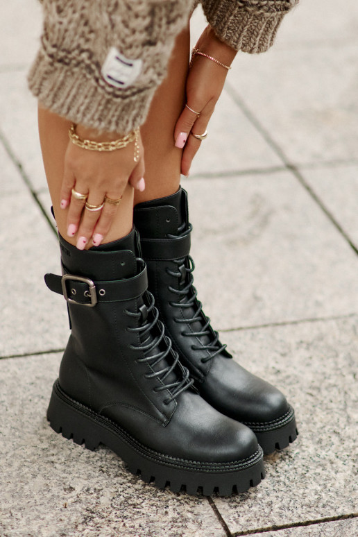 pašiltinti aulinukai su sagtimis Big Star OO274137 Juodos spalvos