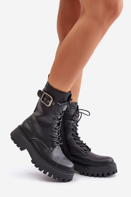 pašiltinti aulinukai su sagtimis Big Star OO274137 Juodos spalvos