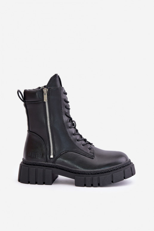 pašiltinti aulinukai  iš eko odos Big Star MM274578 Juodos spalvos