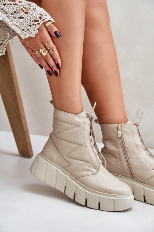 Zazoo 60472 Aulinukai su platforma I Koturnie smėlio spalvos