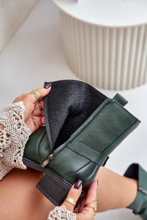 Zazoo 60480 Aulinukai žemu kulniuku pašiltinti chaki spalvos