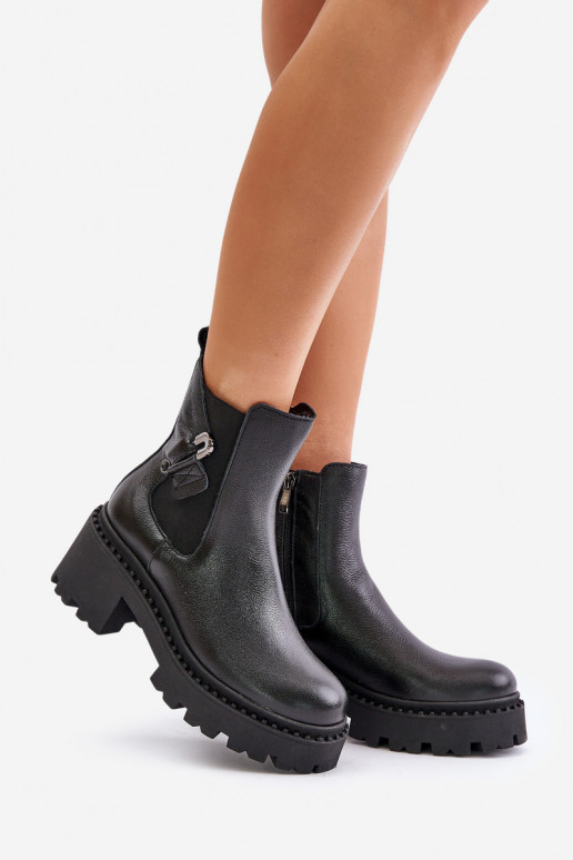 Zazoo 60490   pašiltinti Aulinukai su ornamentais Juodos spalvos