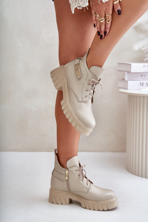 Zazoo 60483  Auliniai batai pašiltinti smėlio spalvos