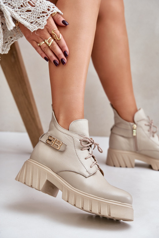Zazoo 60483  Auliniai batai pašiltinti smėlio spalvos