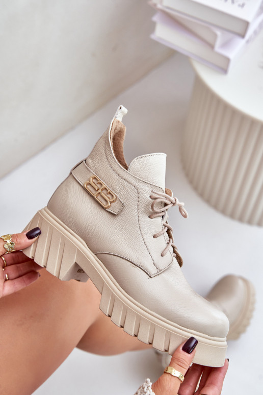 Zazoo 60483  Auliniai batai pašiltinti smėlio spalvos