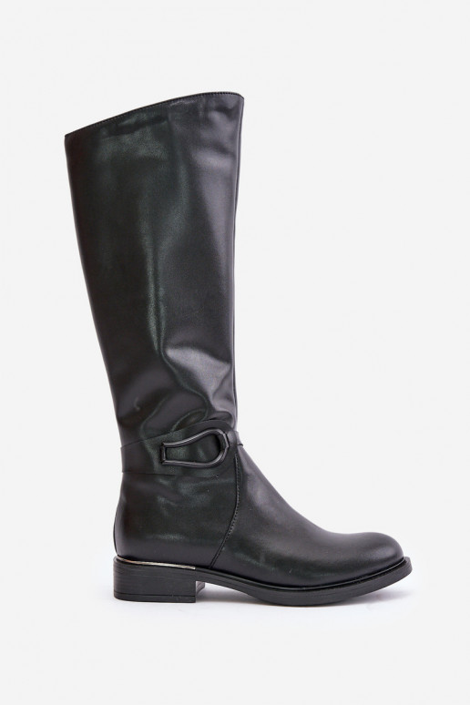 Zazoo 70140   moteriški ilgaauliai batai  pašiltinti Juodos spalvos