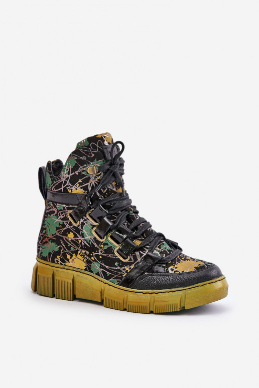   lygiapadžiai Suvarstomi aulinukai  06158-07 geltonos -Juodos spalvos