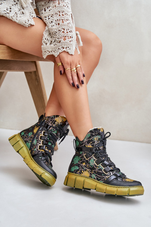   lygiapadžiai Suvarstomi aulinukai  06158-07 geltonos -Juodos spalvos