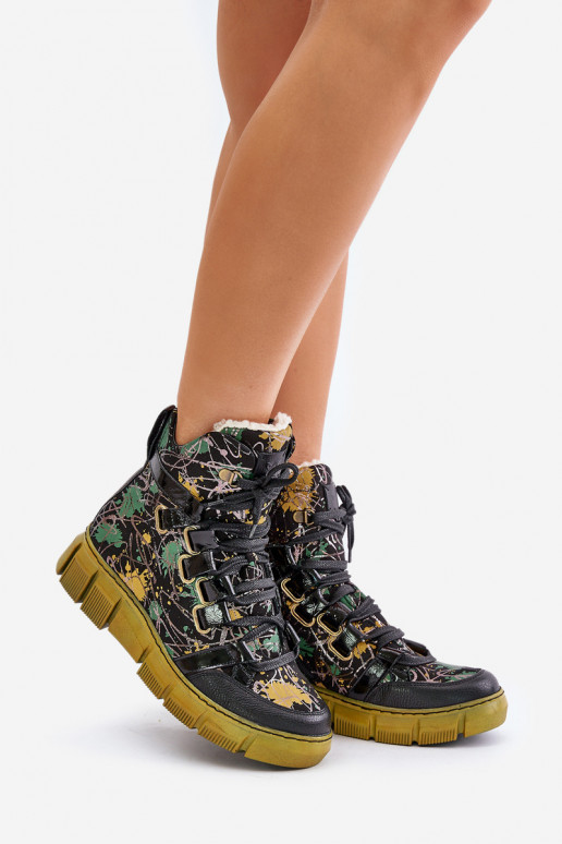   lygiapadžiai Suvarstomi aulinukai  06158-07 geltonos -Juodos spalvos