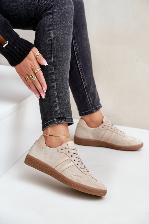 Zazoo N1068 iš zomšos   modelio batai  smėlio spalvos