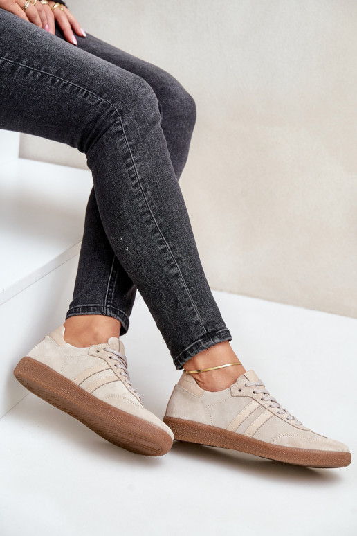 Zazoo N1068 iš zomšos   modelio batai  smėlio spalvos