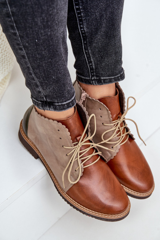 Aulinukai su plačiais kulniukais rudos spalvos Zazoo 4078