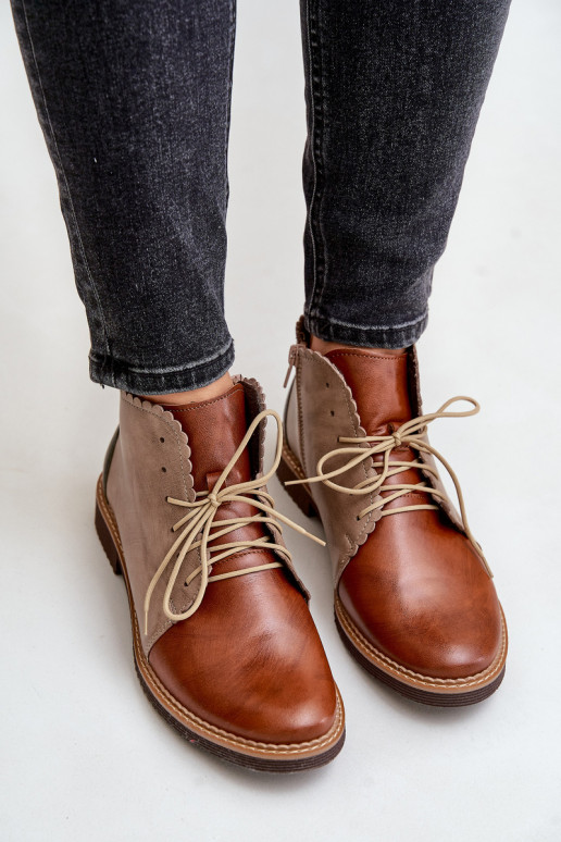 Aulinukai su plačiais kulniukais rudos spalvos Zazoo 4078