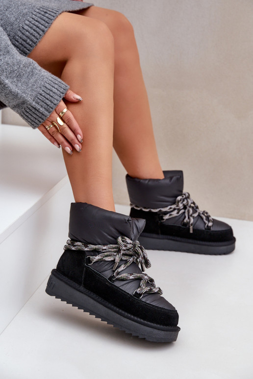 iš zomšos sniego batai  Z Grubym m D.Franklin DFSH375003 Juodos spalvos