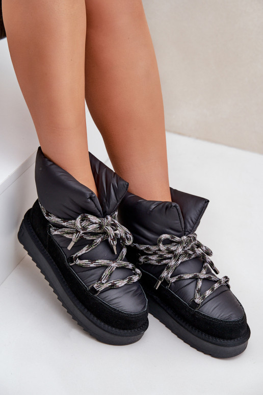 iš zomšos sniego batai  Z Grubym m D.Franklin DFSH375003 Juodos spalvos