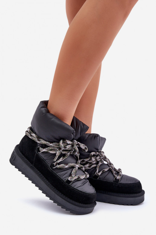 iš zomšos sniego batai  Z Grubym m D.Franklin DFSH375003 Juodos spalvos