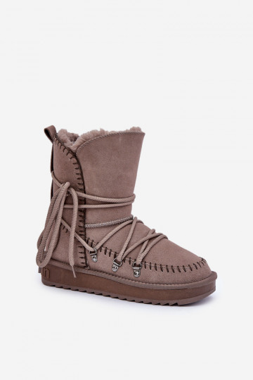sniego batai  Z Naturalnego Zamszu D.Franklin DFSH375004 molio spalvos 2