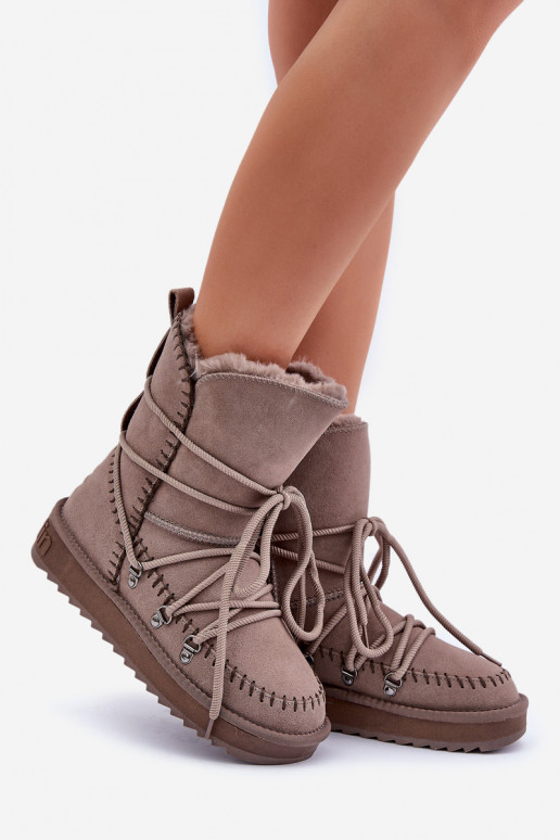 sniego batai  Z Naturalnego Zamszu D.Franklin DFSH375004 molio spalvos