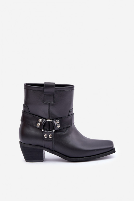 Aulinukai Z Naturalnej Skóry su kulniukais Zazoo 3444/2 Juodos spalvos