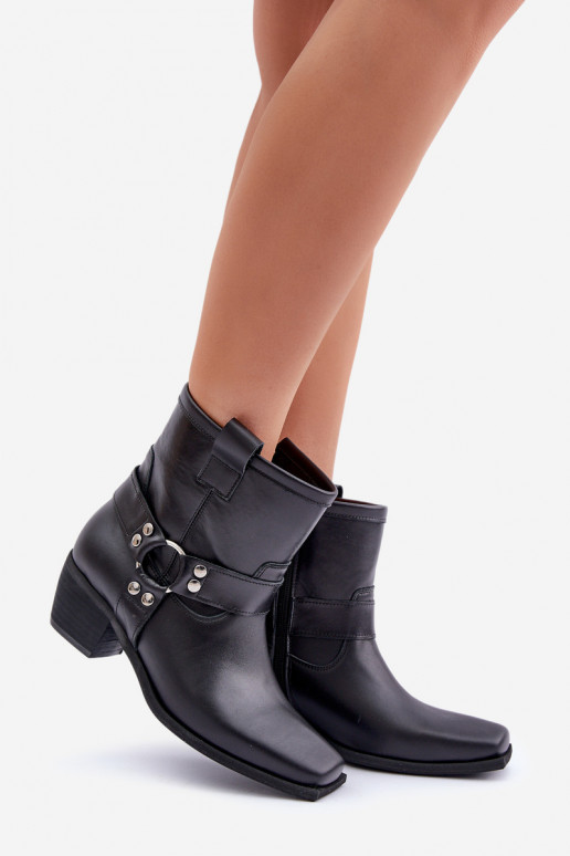 Aulinukai Z Naturalnej Skóry su kulniukais Zazoo 3444/2 Juodos spalvos