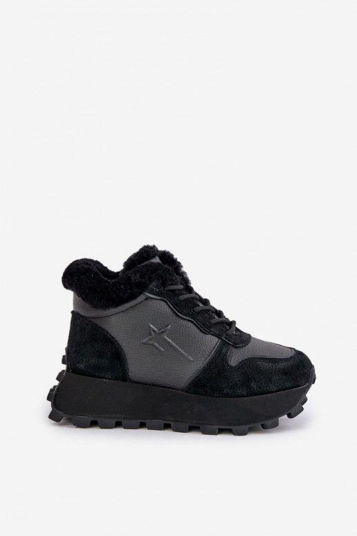    modelio batai batai  su kailiuku su platforma Big Star OO274A329 Juodos spalvos