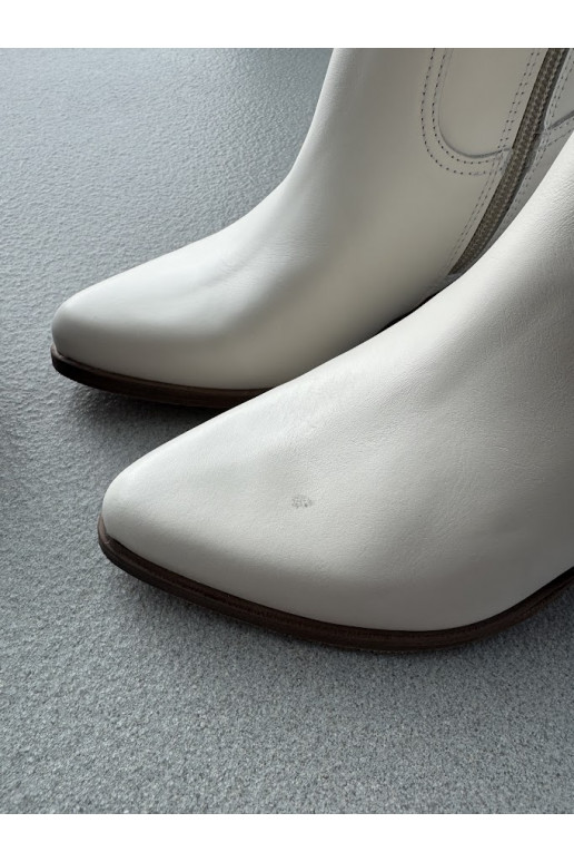   ilgaauliai batai  su kulniukais Zazoo 3675 baltos spalvos