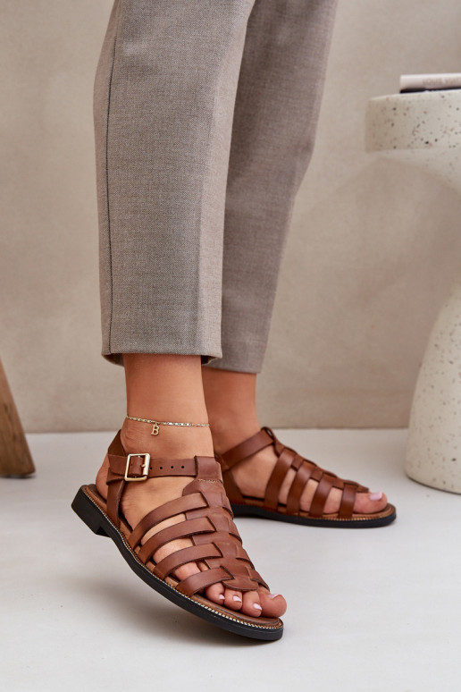 Moteriškos basutės su plačiais kulniukais Zazoo 3686 Camel