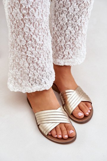Šlepetės  Shoes 3682 aukso spalvos 2