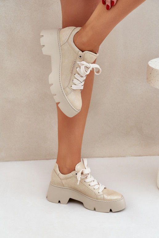  modelio batai sportiniai bateliai su platforma CheBello 4632 aukso spalvos