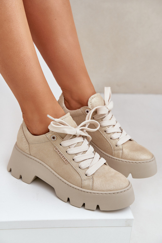  modelio batai sportiniai bateliai su platforma CheBello 4632 aukso spalvos