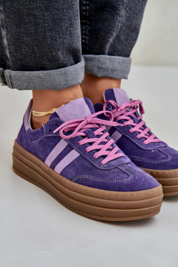Zazoo N1068S4 Zomšiniai  modelio batai su platforma violetinės spalvos