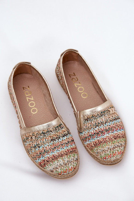 Elegantiško stiliaus Odinės espadrilės  Zazoo 10178 įvairių spalvų
