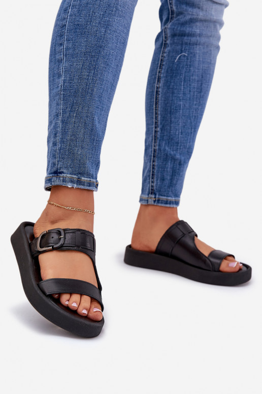 Šlepetės  su platforma Zazoo 3024 Juodos spalvos