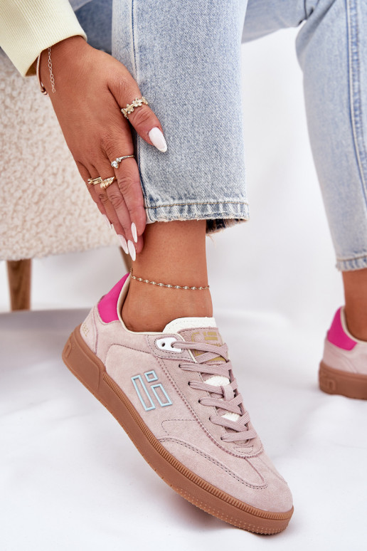 iš zomšos sportiniai bateliai  modelio batai  D.Franklin DFSH387005 rožinės spalvos