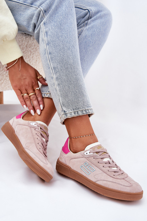 iš zomšos sportiniai bateliai  modelio batai  D.Franklin DFSH387005 rožinės spalvos