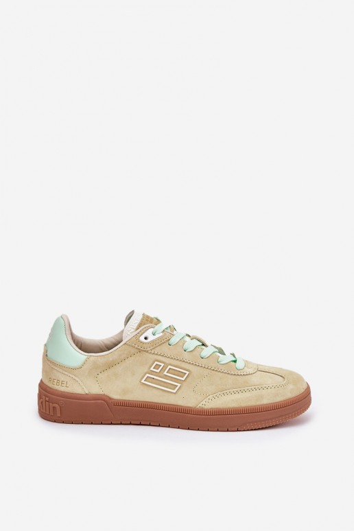 Zomšiniai moteriški sportiniai bateliai "Sneakers" D.Franklin DFSH387005 laimo spalvos