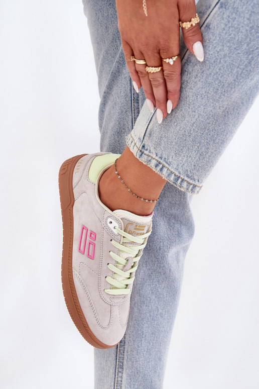 iš zomšos sportiniai bateliai  modelio batai  D.Franklin DFSH387005 Zgaszona Biel