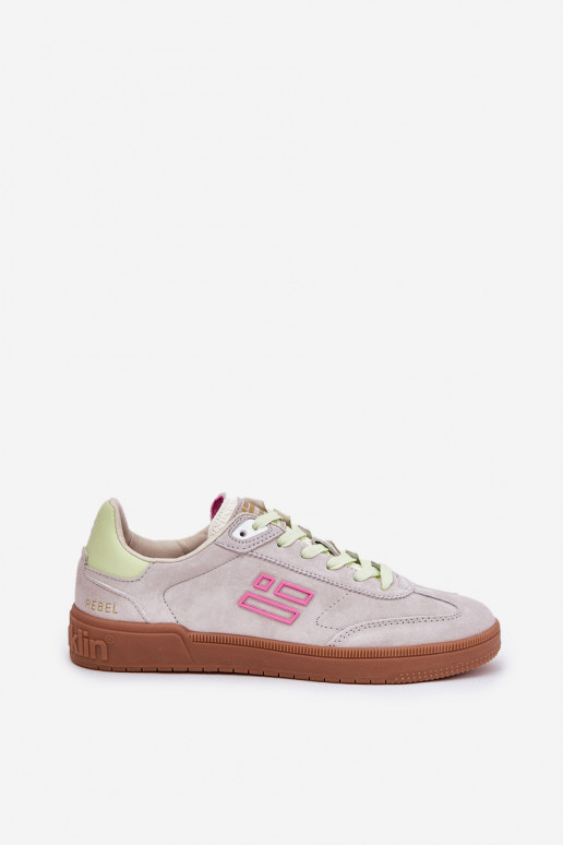 Zomšiniai moteriški sportiniai bateliai "Sneakers" D.Franklin DFSH387005 šviesiai baltos spalvos