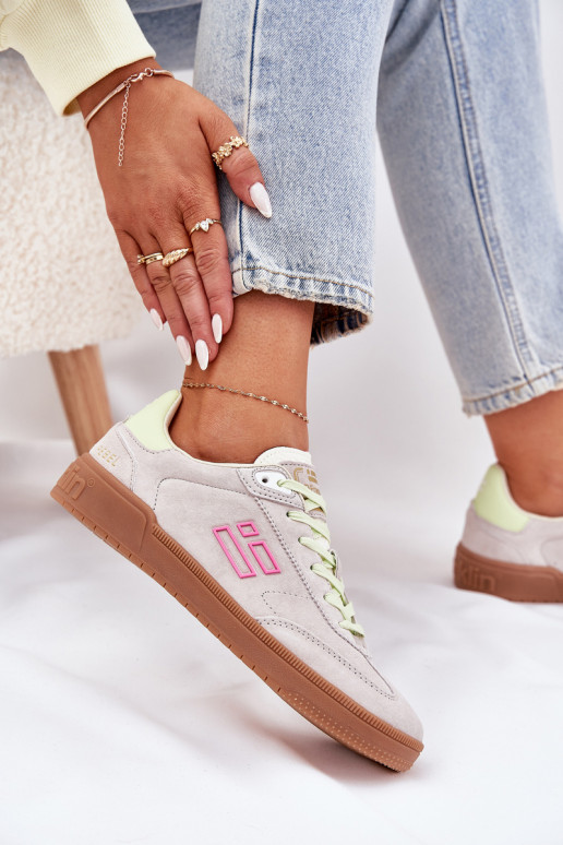 iš zomšos sportiniai bateliai  modelio batai  D.Franklin DFSH387005 Zgaszona Biel