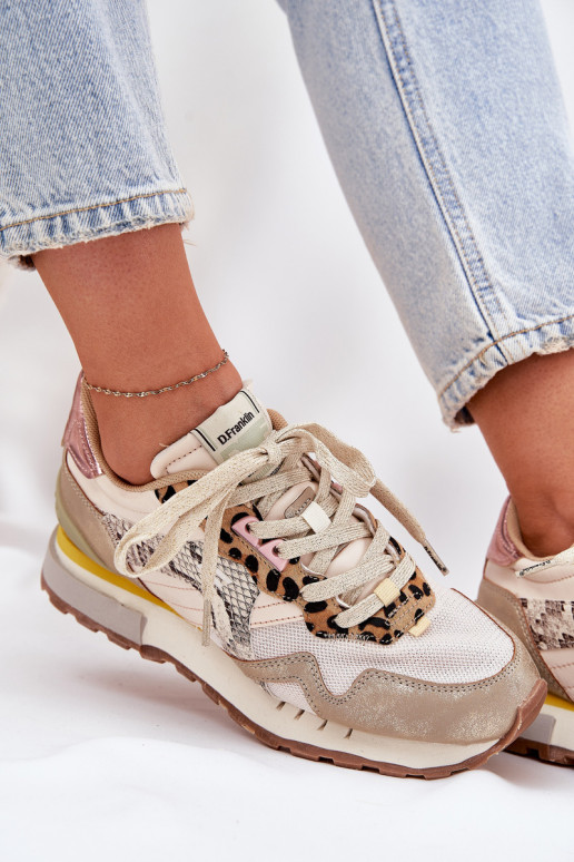 Moteriški sportiniai bateliai "Sneakers" D.Franklin DFSH378006 aukso spalvos