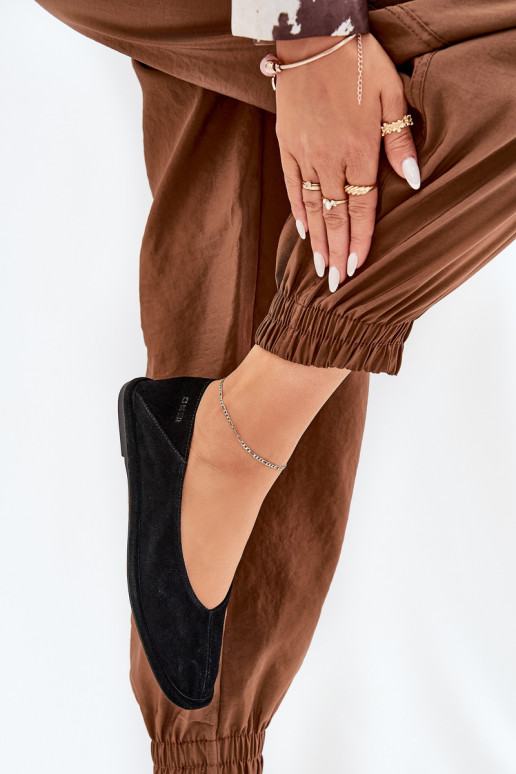 Zomšinės balerinos  Big Star RR274080 Juodos spalvos