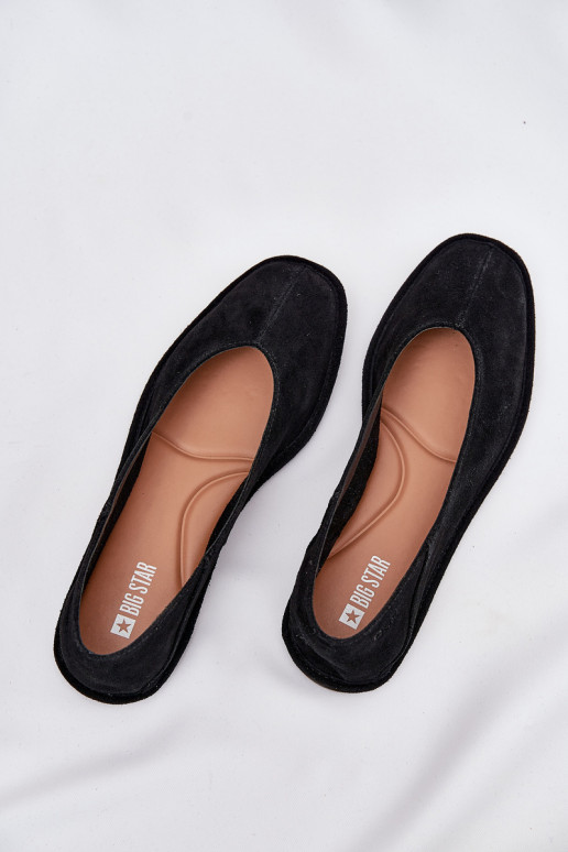 Zomšinės balerinos  Big Star RR274080 Juodos spalvos