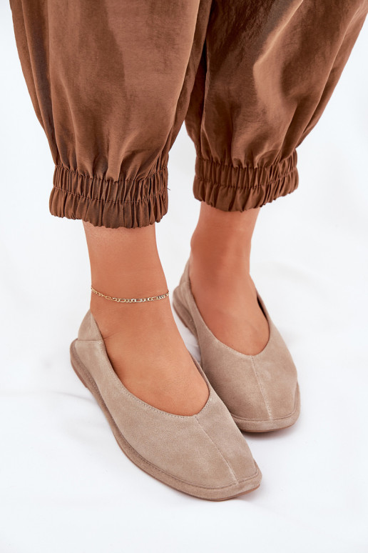 Zomšinės balerinos  Big Star RR274082 smėlio spalvos