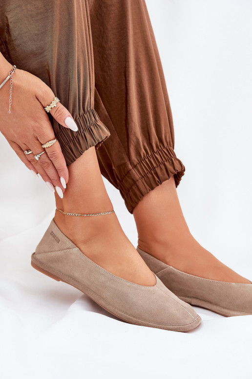 Zomšinės balerinos  Big Star RR274082 smėlio spalvos