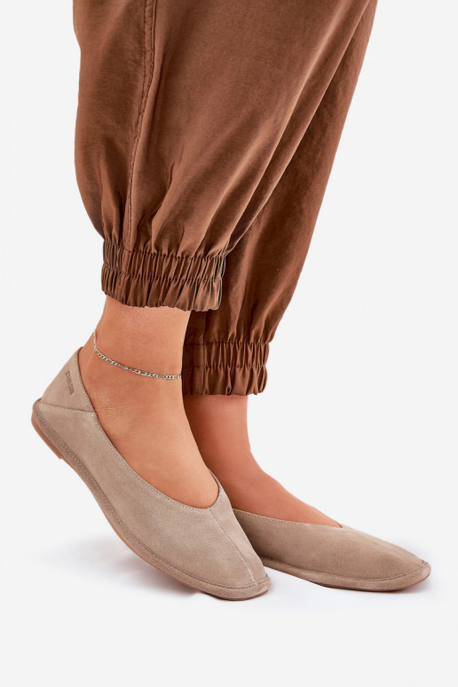 Zomšinės balerinos  Big Star RR274082 smėlio spalvos